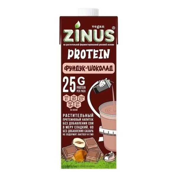 Напиток ЗИНУС ПРОТЕИН Фундук-щоколад 1л т/п
