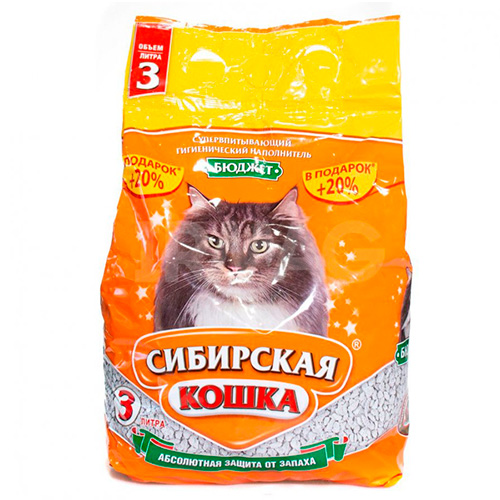 Наполнитель для кошачьего туалета СИБИРСКАЯ КОШКА Бюджет 3л