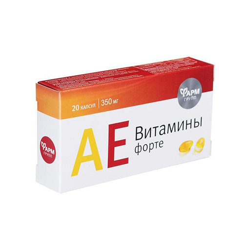 БАД Витамины А,Е АЕ -форте, 350 мг., 20 шт., арт. 3424