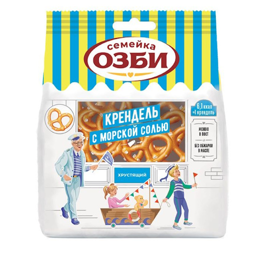 Крендель СЕМЕЙКА ОЗБИ с морской солью хрустящий 130 гр