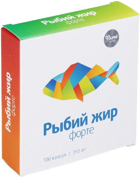 Рыбий жир ФАРМГРУПП форте, 370 мг., №100