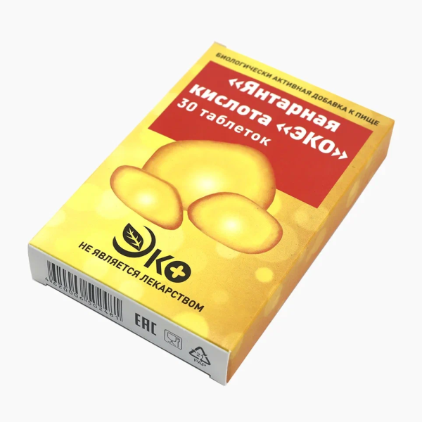 Кислота янтарная ЭКО 30 таб./500 мг., арт. 00-00004606